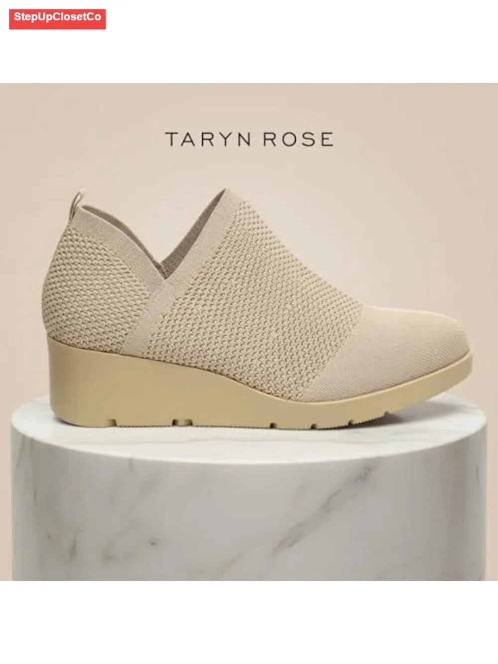 Womens Lightweight Knit Wedge Sneaker Slip-On Comfort Shoes